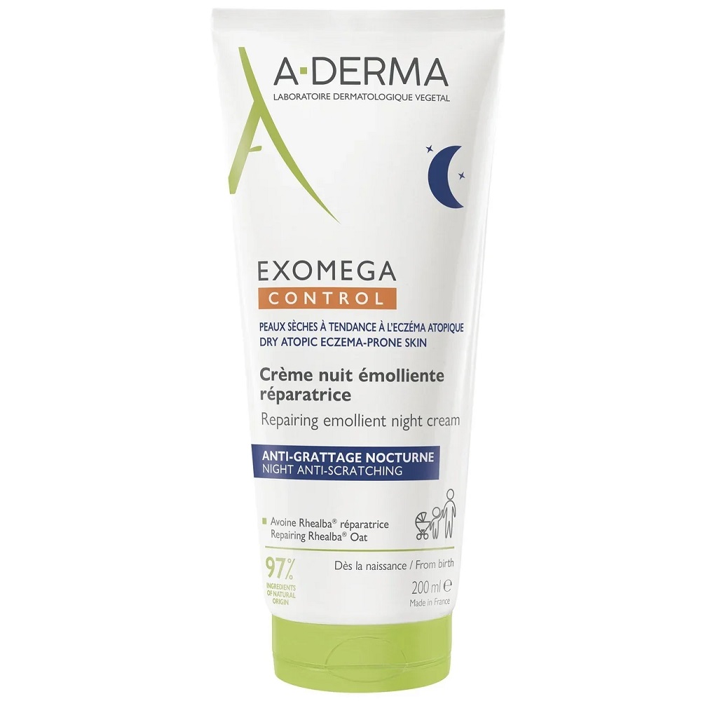 A-Derma (А-Дерма) EXOMEGA CONTROL Крем-эмолент восстанавливающий смягчающий ночной 200 мл