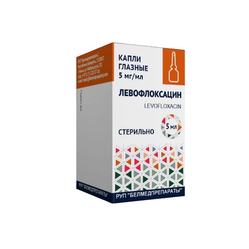 ЛЕВОФЛОКСАЦИН (р-р (капли глазные) 5 мг/мл во фл. 5 мл с крышкой-капельницей №1)