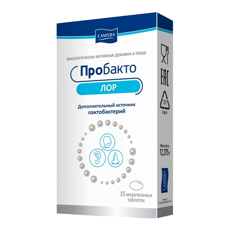 Пробакто ЛОР (БАД) (табл. жев. со вкусом смородины    №15)
