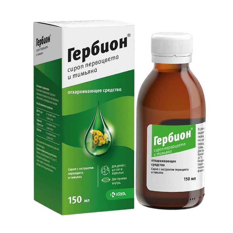 ГЕРБИОН СИРОП ПЕРВОЦВЕТА И ТИМЬЯНА (сироп  фл. 150 мл №1)