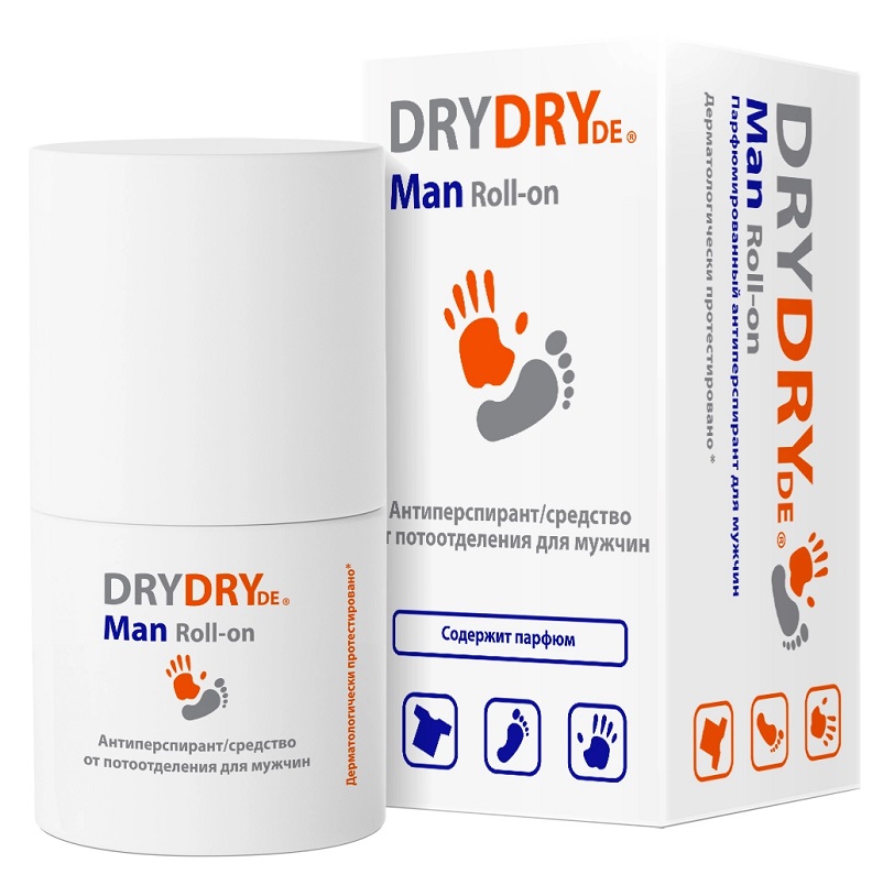 Средство DRY DRY DE Man/ДРАЙ ДРАЙ ДЕ Мен Парфюмир. антиперспирант от потоотделения для мужчин 50 мл