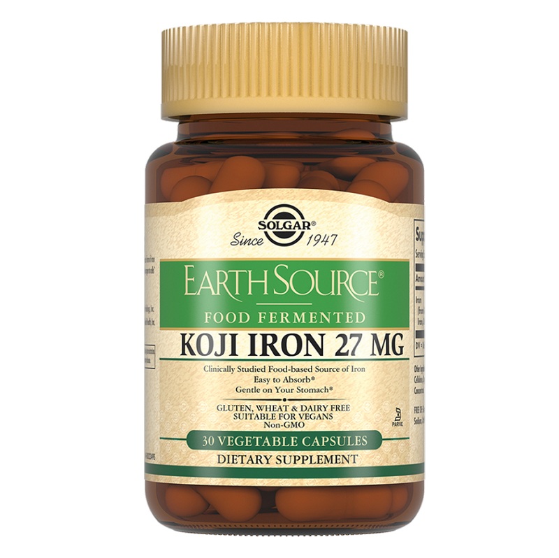 Solgar (БАД) (Капсулы Железо 27 мг в ферментированной культуре Коджи капс. 585 мг±10%  №30)
