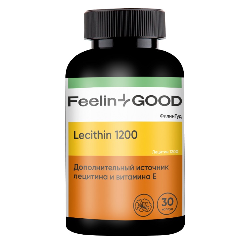 FeelinGood Лецитин 1200 мг + витамин Е, 30 капсул